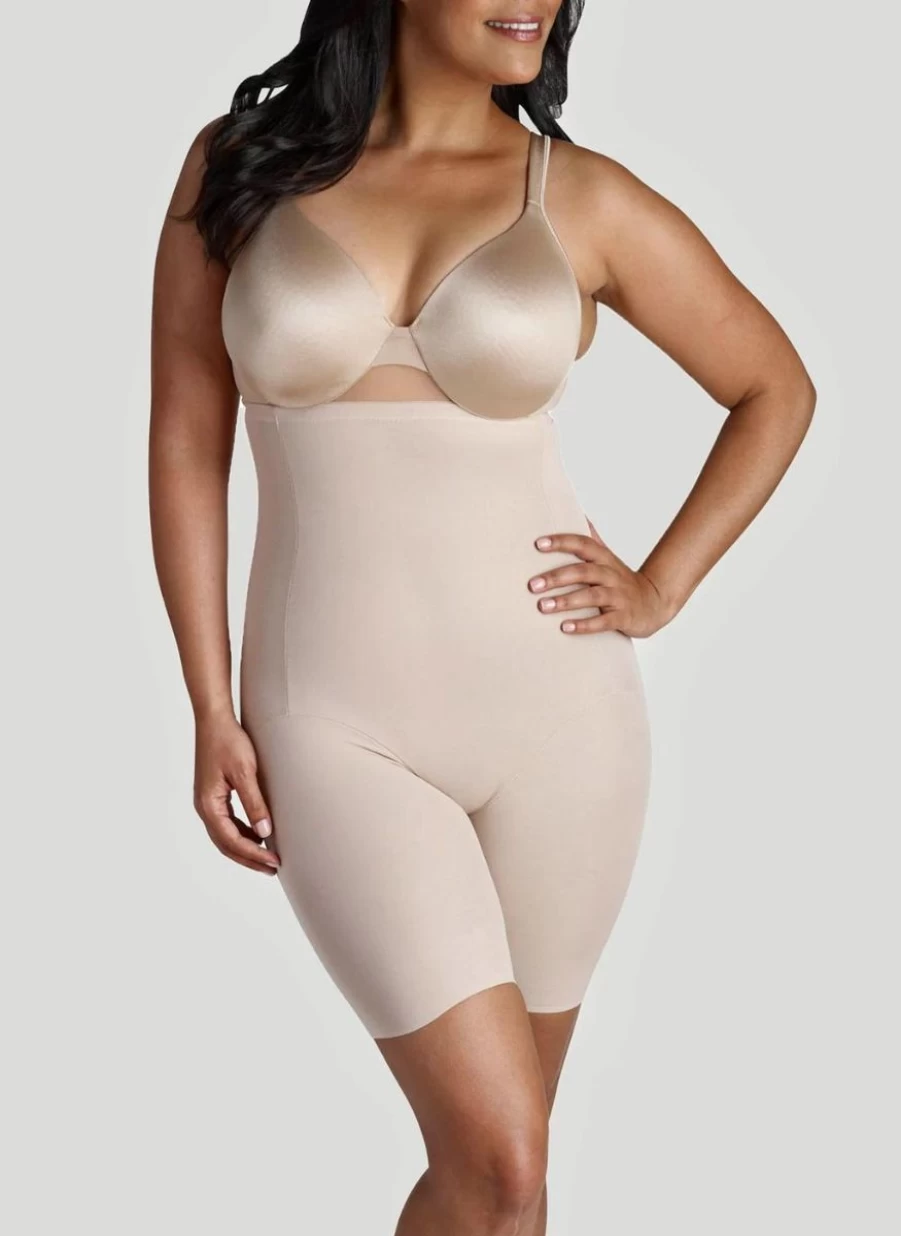 Naomi & Nicole Plus Size High Waist Leggings - Ultra Comfortable Beige Long Leg Warm Women's Activewear