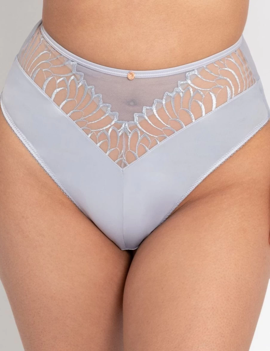 Scantilly Fallen Angel High Waist Brief in Silvery Blue - Lingerie by Scantilly