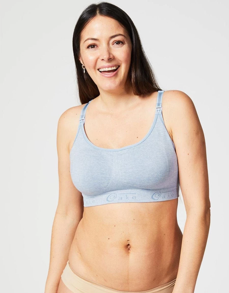 Cake Lingerie Cotton Candy Nursing Bra in Heather Blue - Comfortable Maternity & Breastfeeding Bra