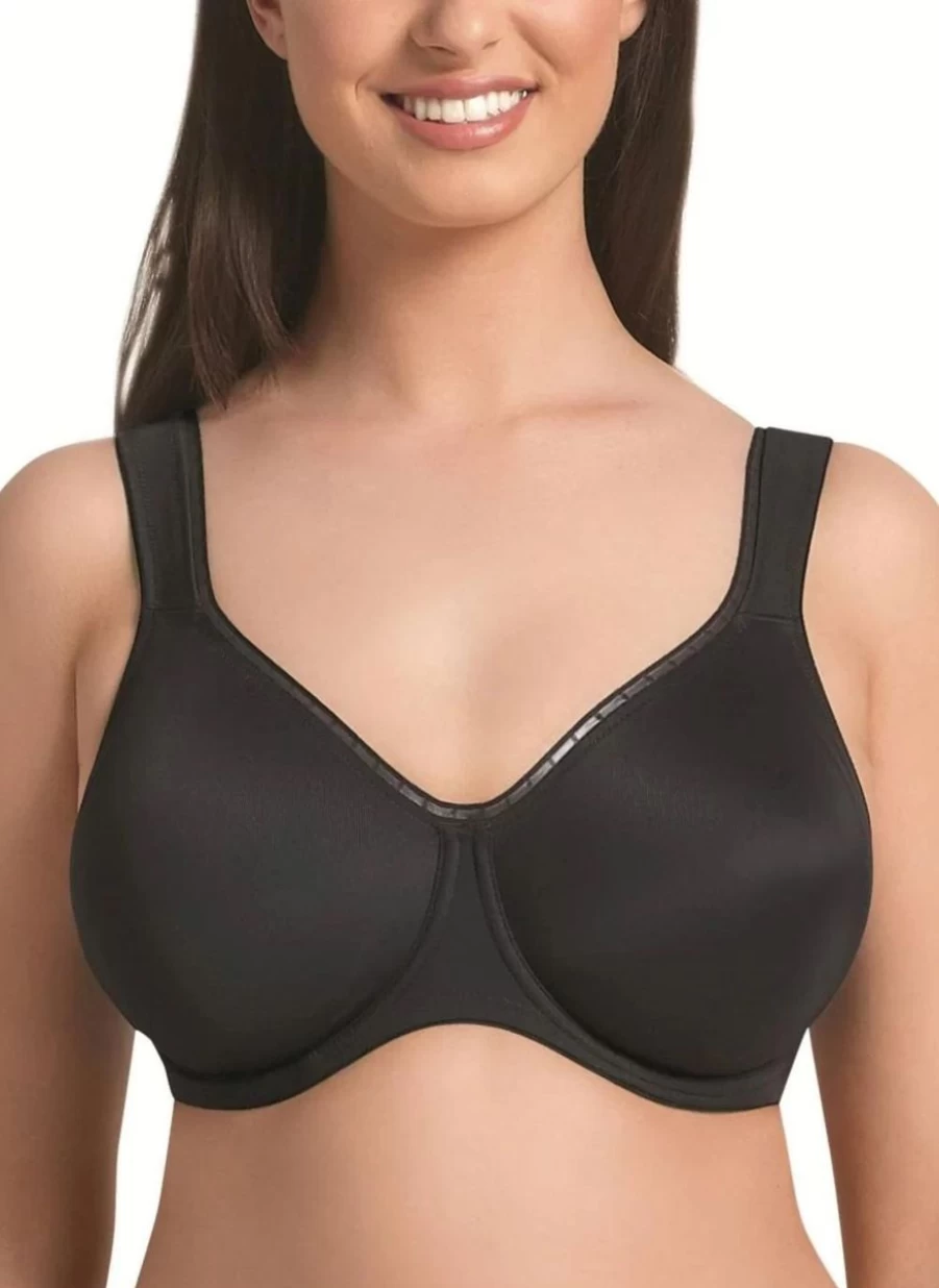 Rosa Faia Twin Firm Support Bra in Black - Comfortable & Stylish Full Coverage Underwear