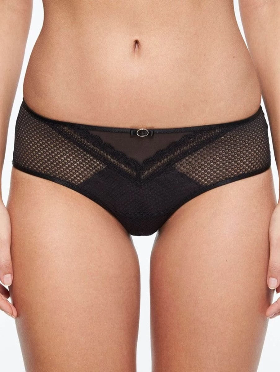 Chantelle Parisian Allure Black Lingerie Shorty - Elegant & Comfortable Design