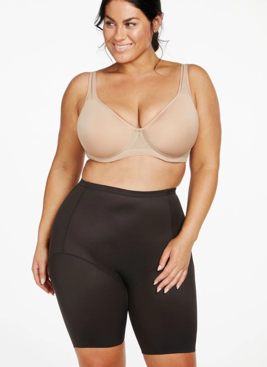 Naomi & Nicole Plus Size High Waist Thigh Shaper for Women - Unbelievable Comfort & Slimming Shapewear in Black