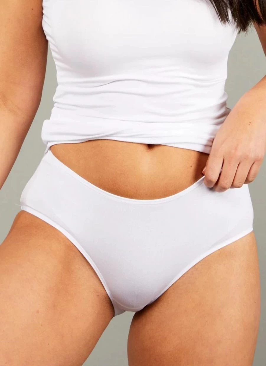 Tani White Hipster Bikini - Trendy High-Waisted Swimwear for Women