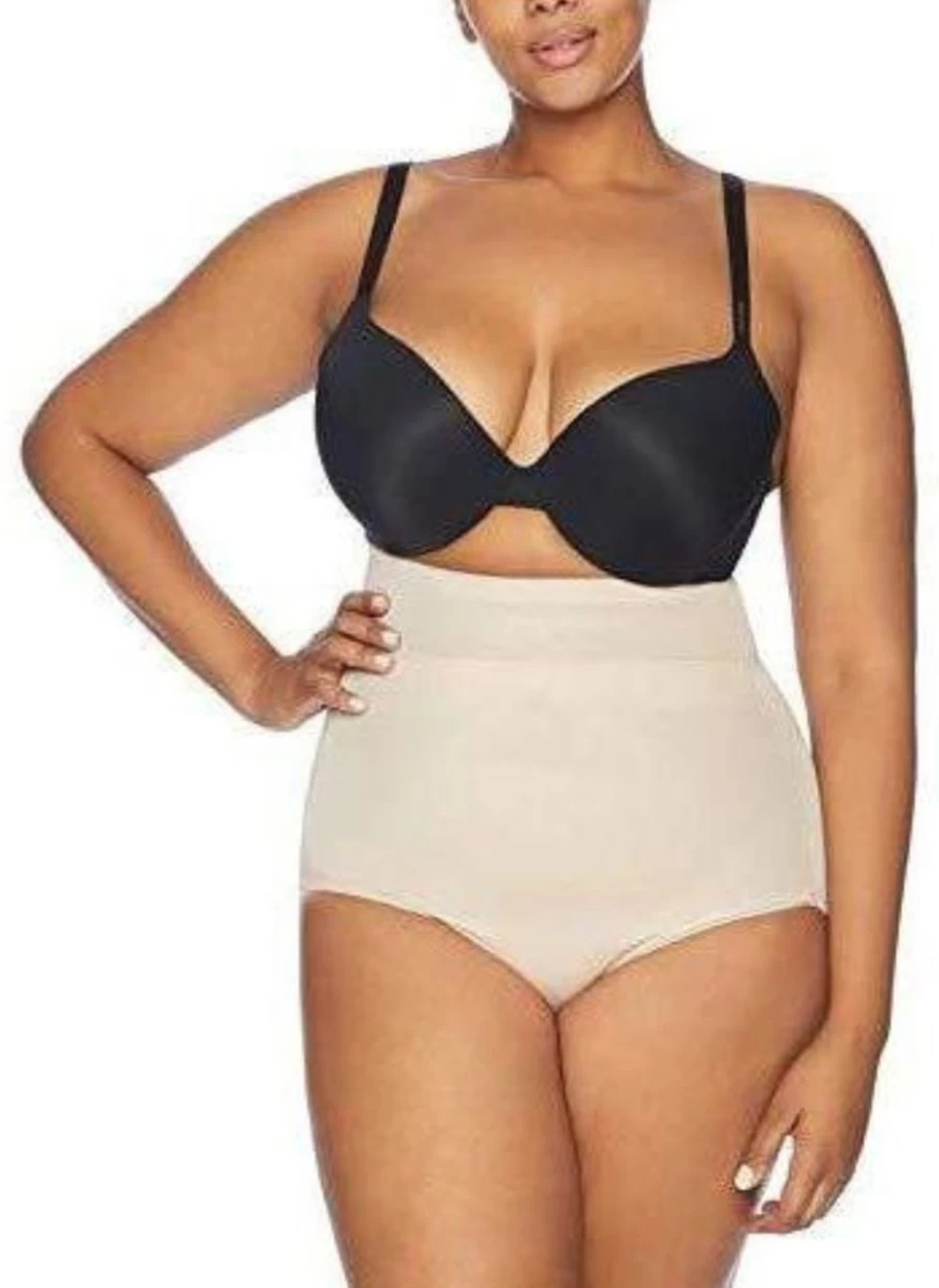 Naomi & Nicole Plus Size High Waist Underwear - Nude Briefs for Unbelievable Comfort & Support