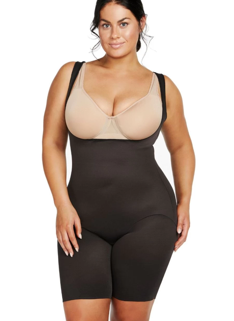 Naomi & Nicole Plus Size Torsette Full Body Shaper - Ultra Comfort Shapewear for Women in Black