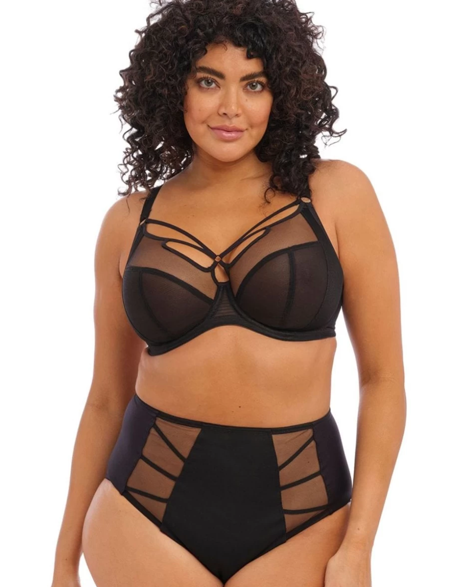 Elomi Sachi Plunge Bra in Black | Full Support Underwire Bra for Women | Plus Size Lingerie