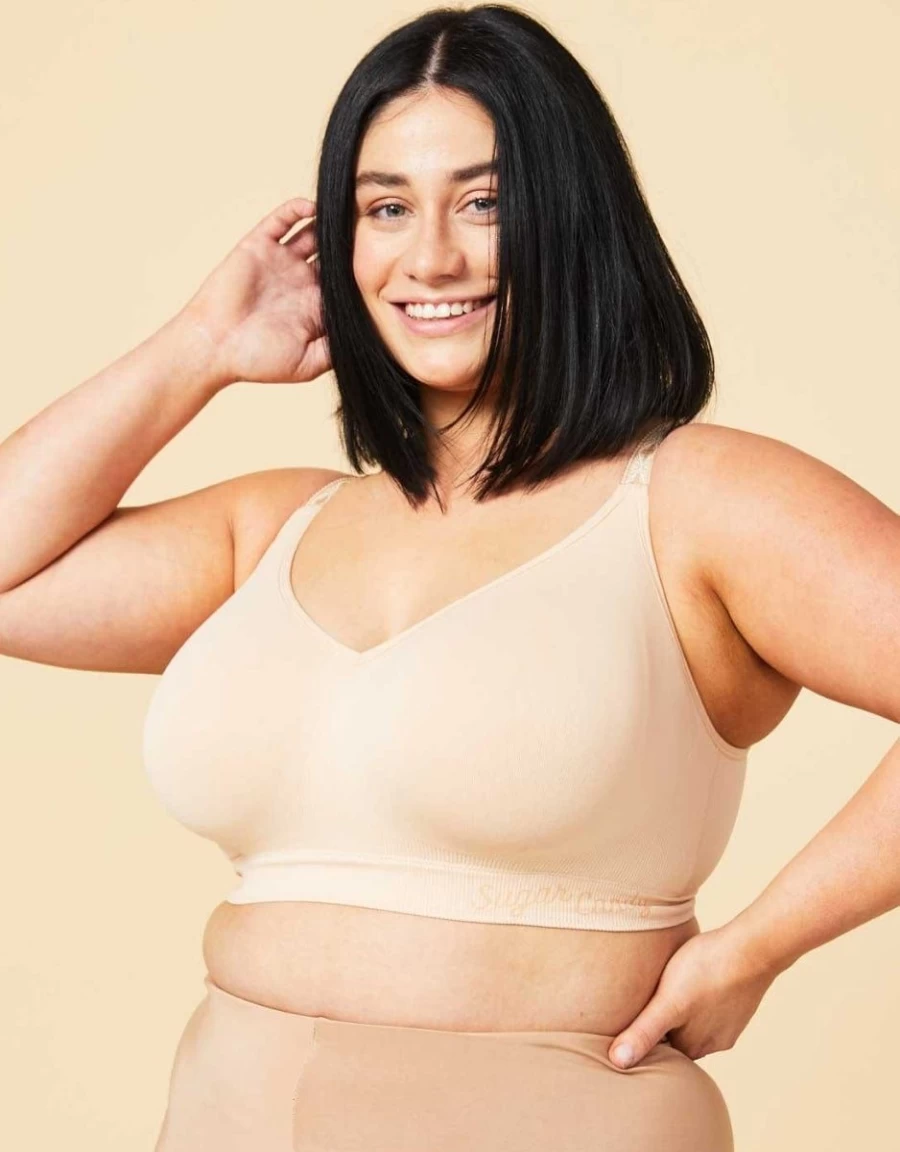 Sugar Candy Comfort Beige Bralette - Soft Basic Bra for Everyday Wear