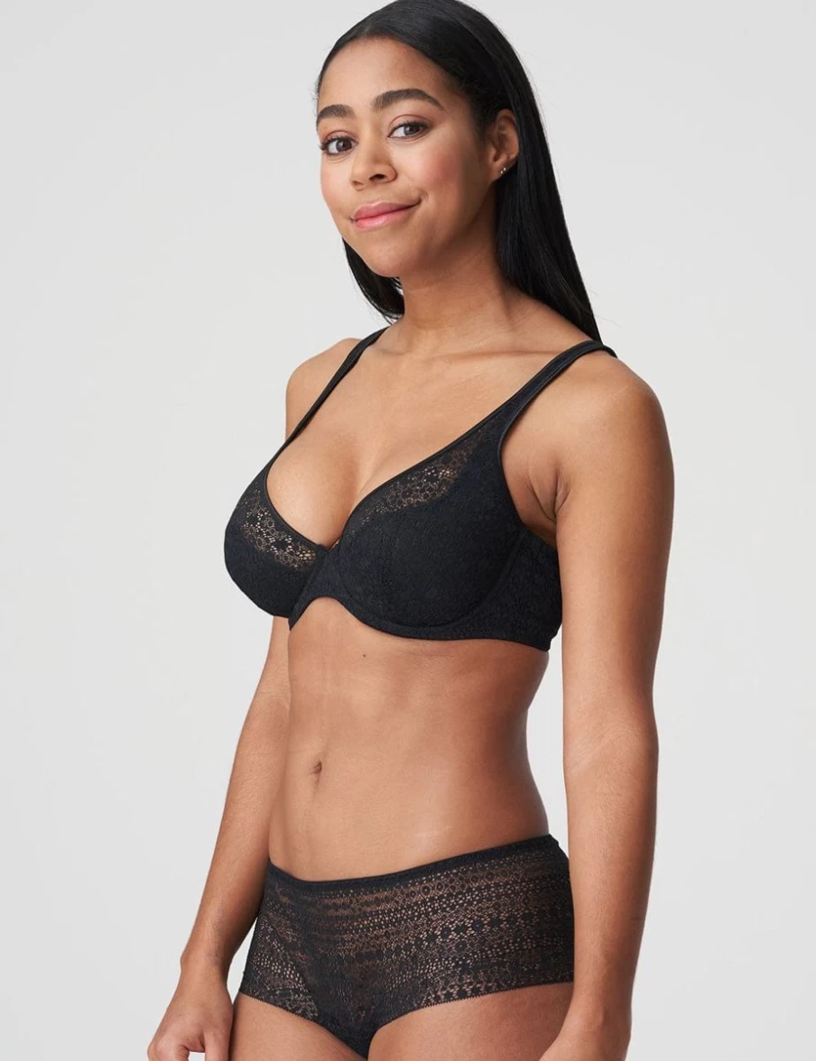 Prima Donna Twist Epirus Half Padded Plunge Bra - Comfortable & Supportive Lingerie in Black