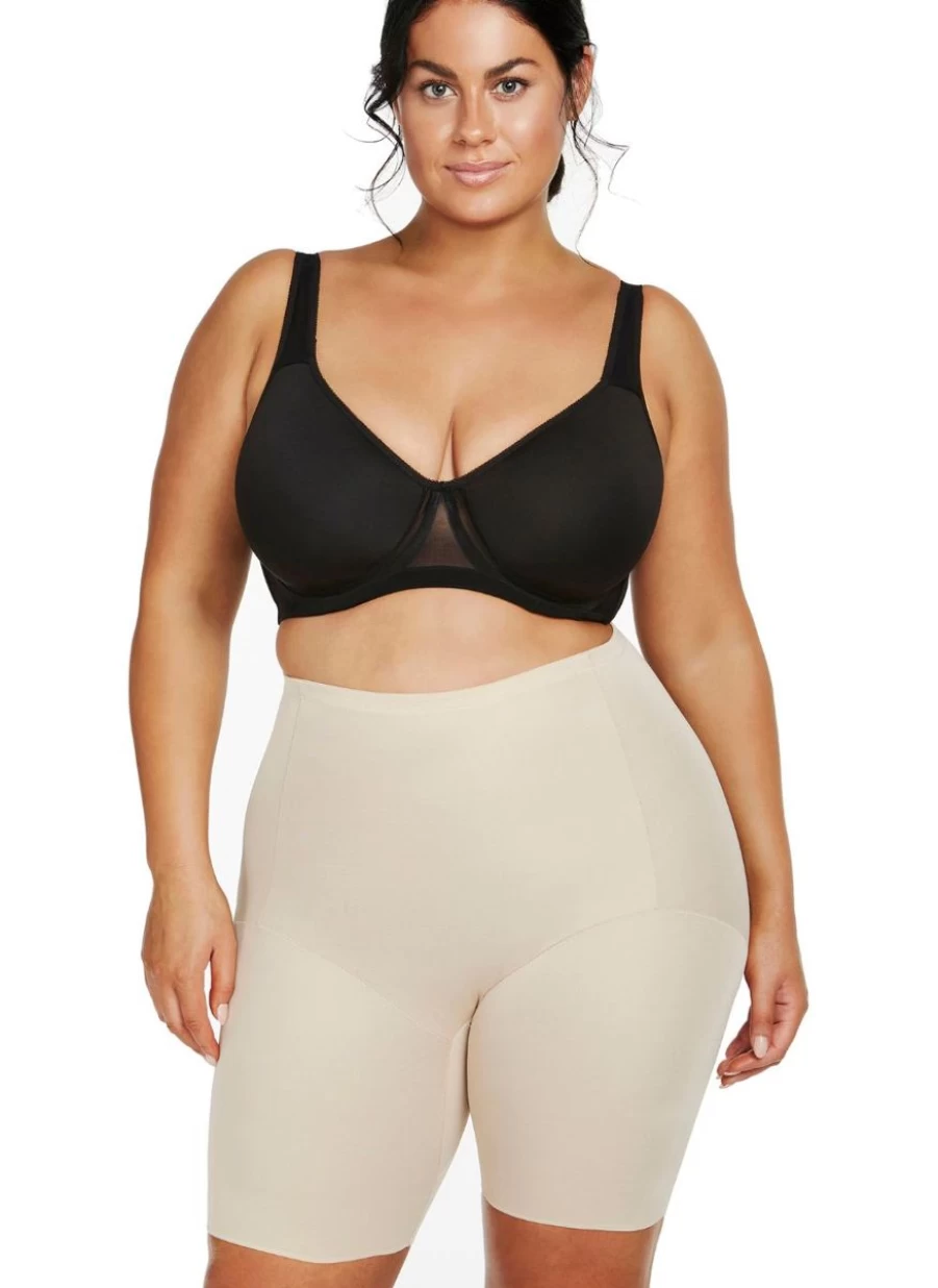 Naomi & Nicole Plus Size High Waist Thigh Shaper for Women - Unbelievable Comfort & Slimming Shapewear in Warm Beige