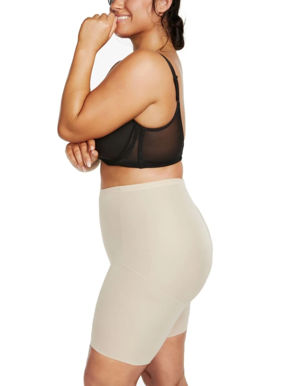 Naomi & Nicole Plus Size High Waist Thigh Shaper for Women - Unbelievable Comfort & Slimming Shapewear in Warm Beige
