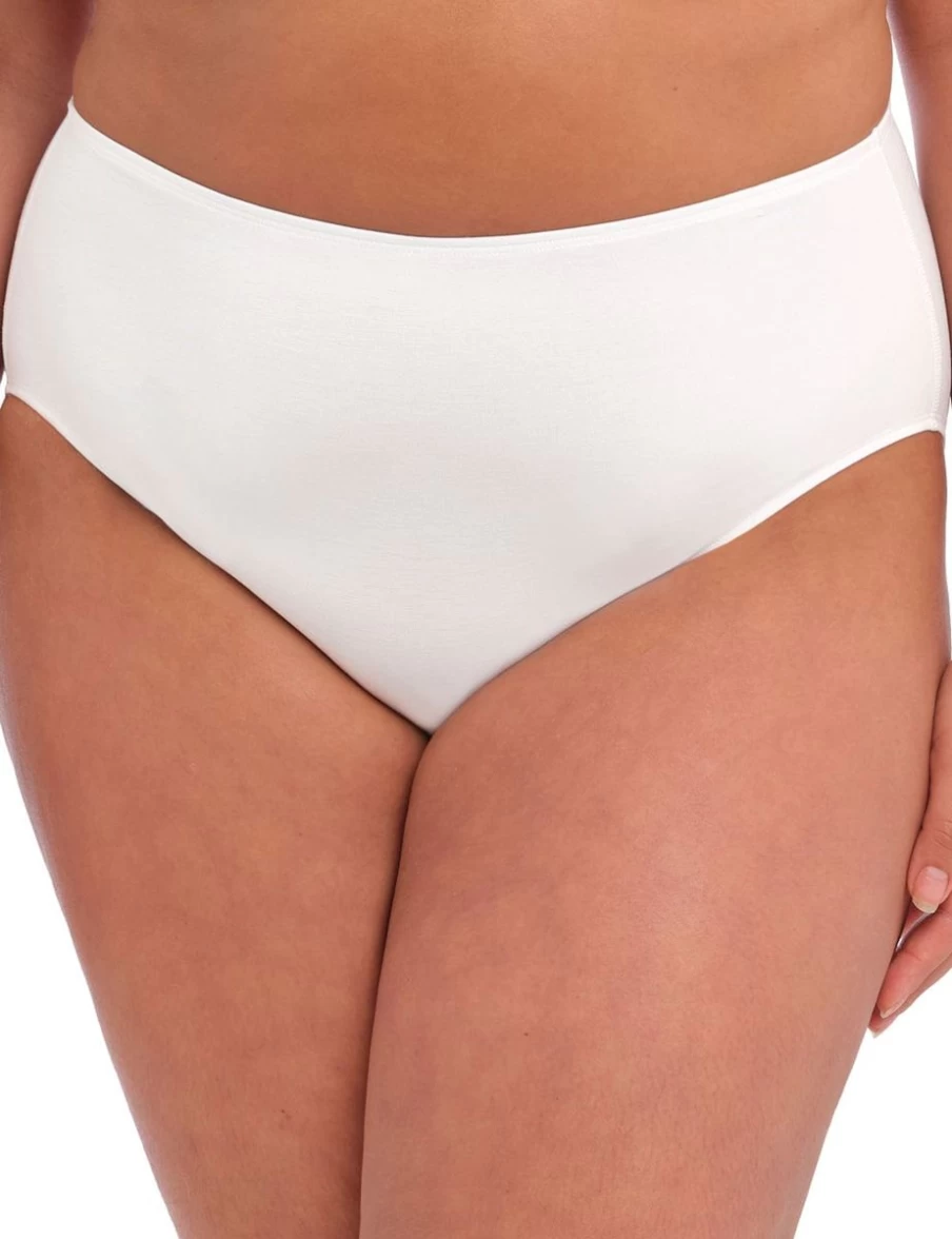 Elomi Smooth Full Brief Women's Underwear in White | Comfortable Plus Size Panties