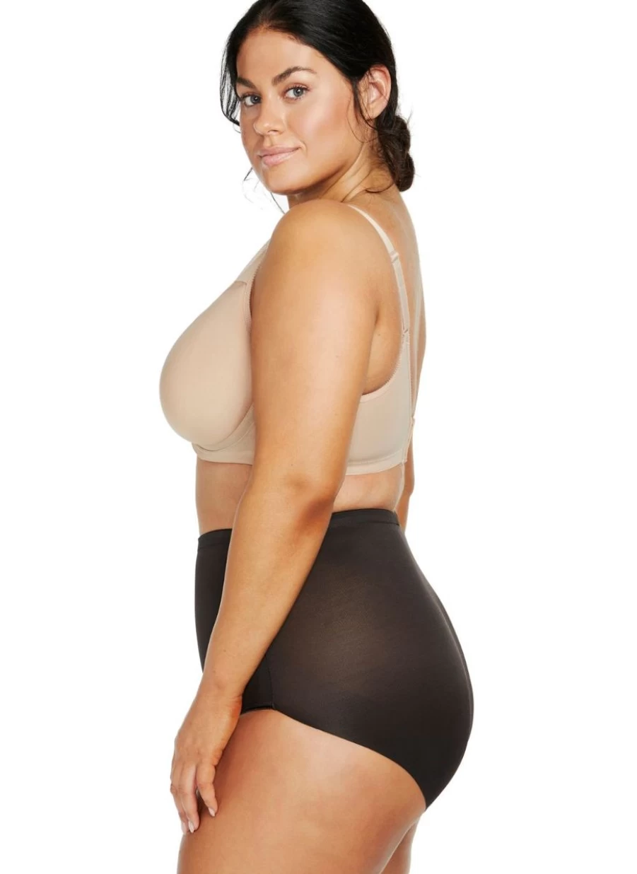 Naomi & Nicole Plus Size High Waist Shaping Brief - Ultra Comfortable Tummy Control Underwear in Black
