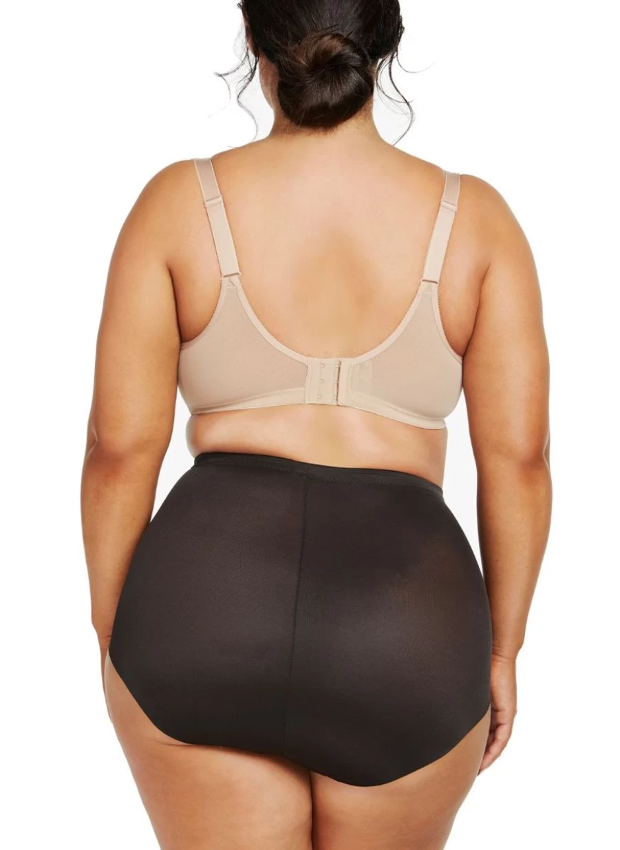 Naomi & Nicole Plus Size High Waist Shaping Brief - Ultra Comfortable Tummy Control Underwear in Black