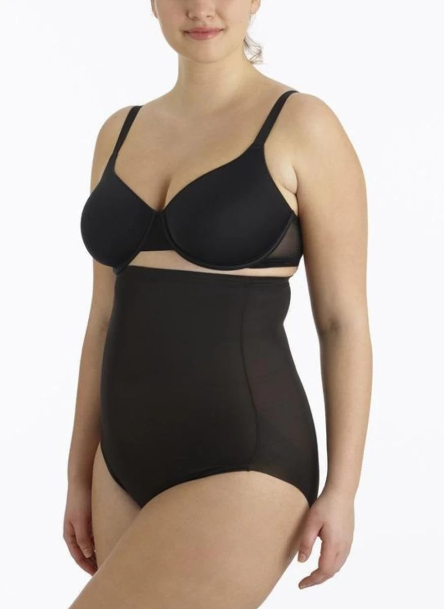 Naomi & Nicole Plus Size High Waist Brief - Ultra Comfortable Women's Underwear in Black