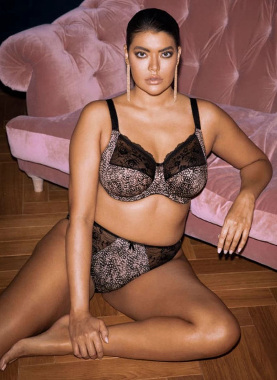 Elomi Morgan UW Bra in Ebony Print - Supportive Full Cup Underwire Bra by Elomi